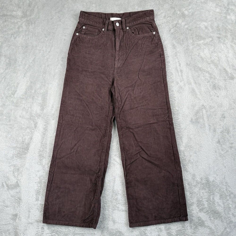 Urban Outfitters BDG High & Wide Corduroy Pants Womens Sz 26 Brown Purple Grunge